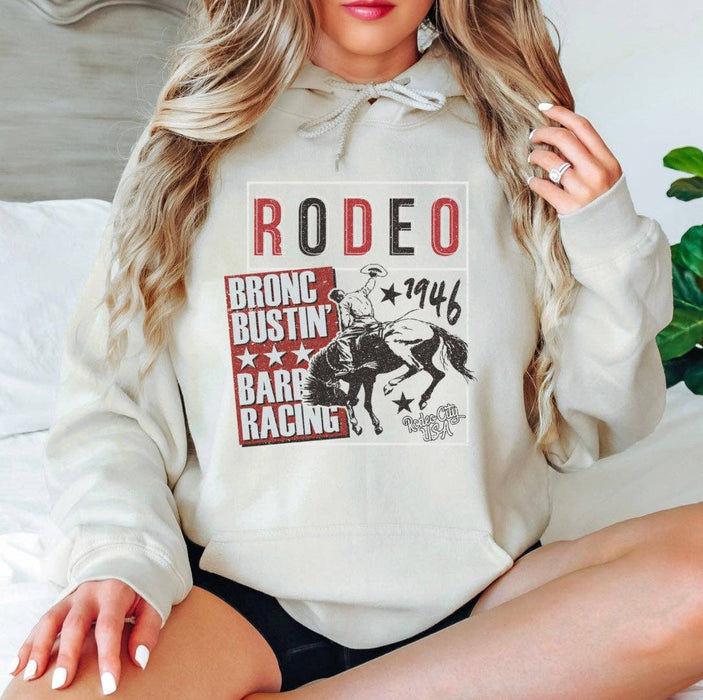 1946 Rodeo Hoodie: Large / Light blue