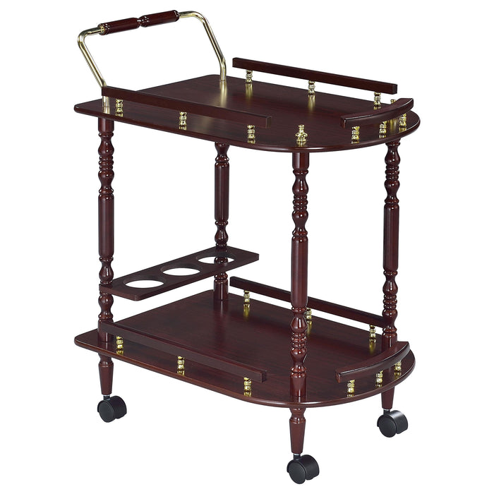 Palmer 2-tier Serving Cart Merlot and Brass image