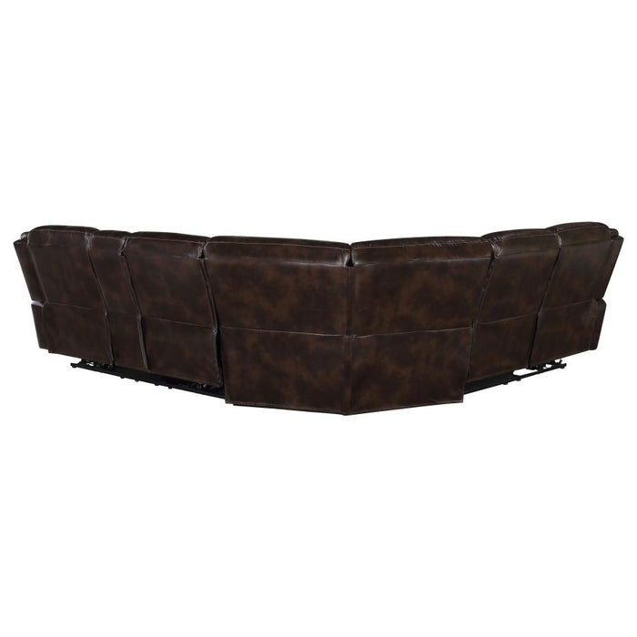 Sycamore Power Reclining Leatherette Sectional Sofa/Couch Brown NEW CO-610190P