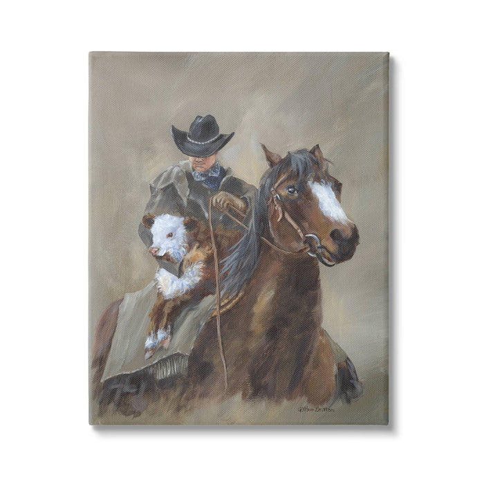 Ranch Cowboy Western Horse Canvas Art: 24 x 30