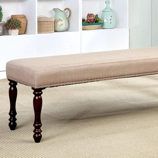 HOLCROFT Antique Cherry/Beige Bench image