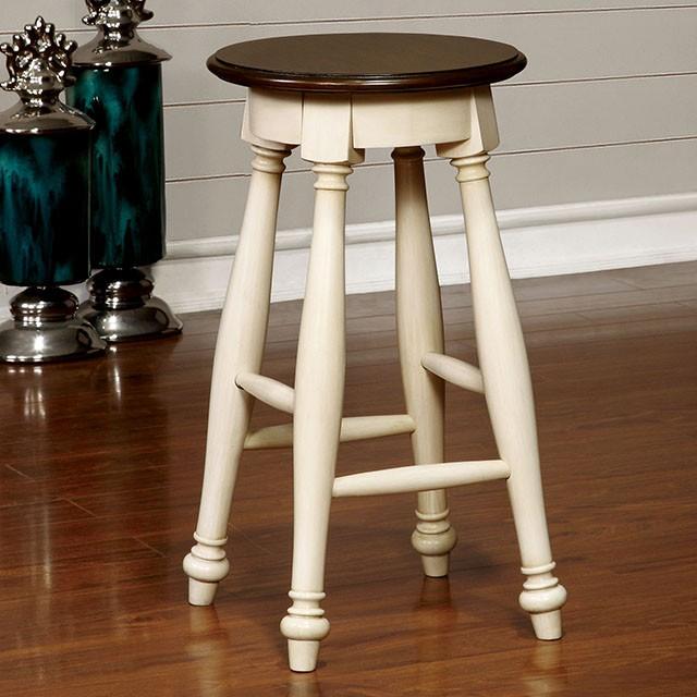 SABRINA Off White/Cherry Counter Ht. Stool, Cherry & White (2/CTN)