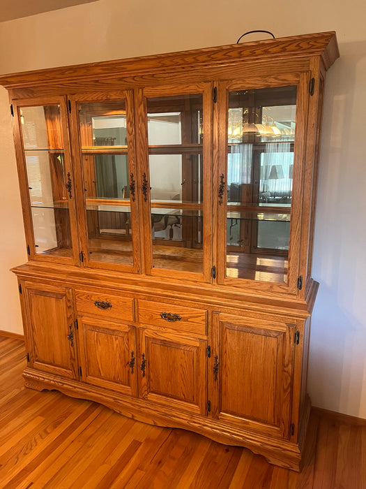 Beautiful beveled glass china hutch 32714