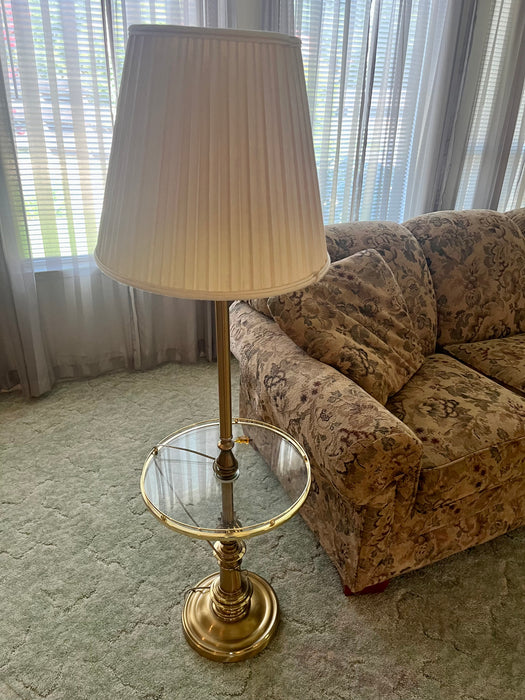 Brass floor lamp with glass end table 32720