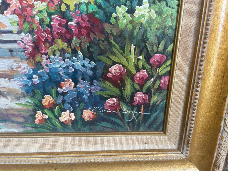 Marion Boyce flower garden painting framed picture 32827