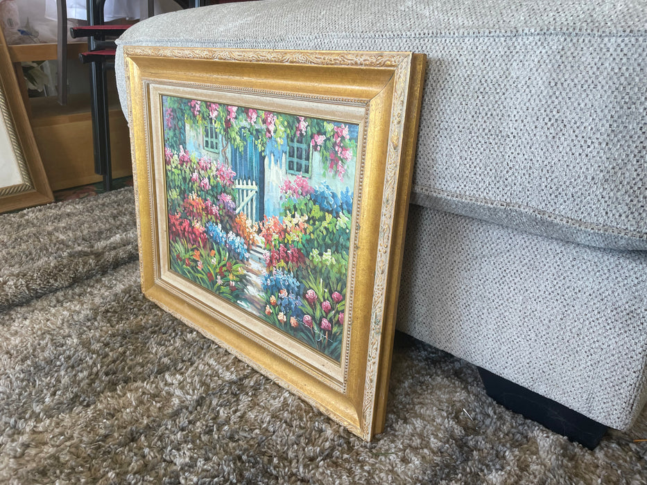 Marion Boyce flower garden painting framed picture 32827