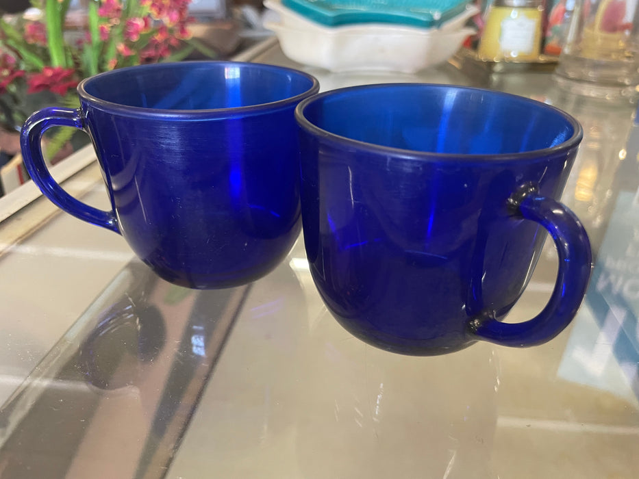 Set of 2 small cobalt blue cups 32839