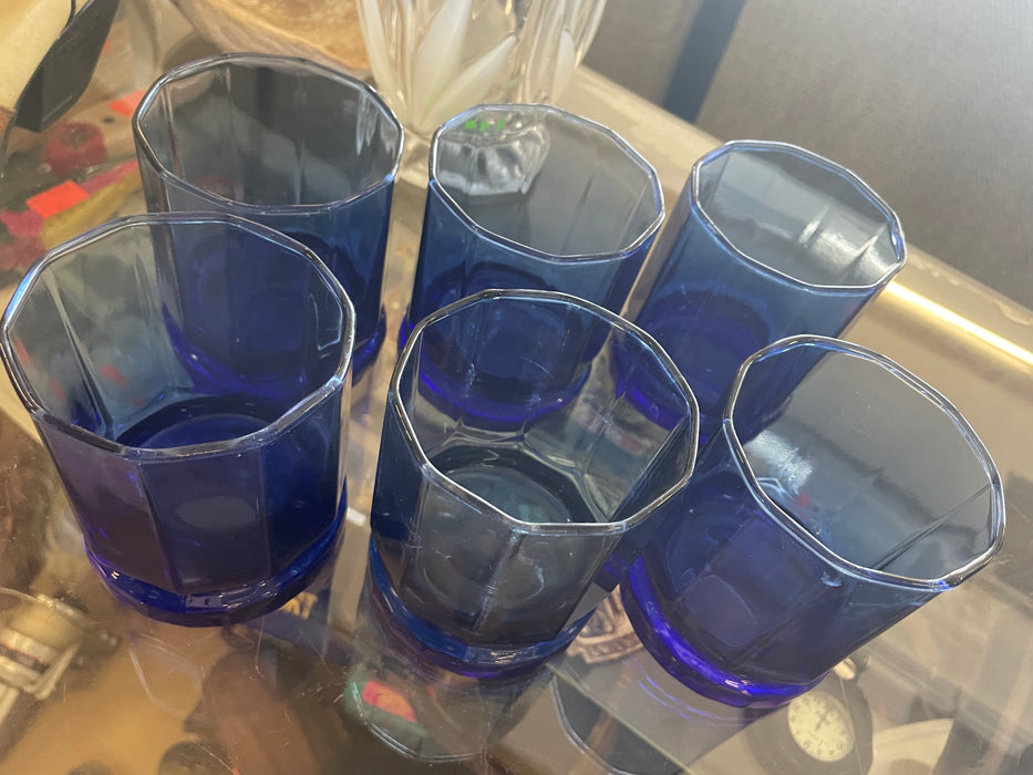 Set of 6 cobalt blue cups 32837