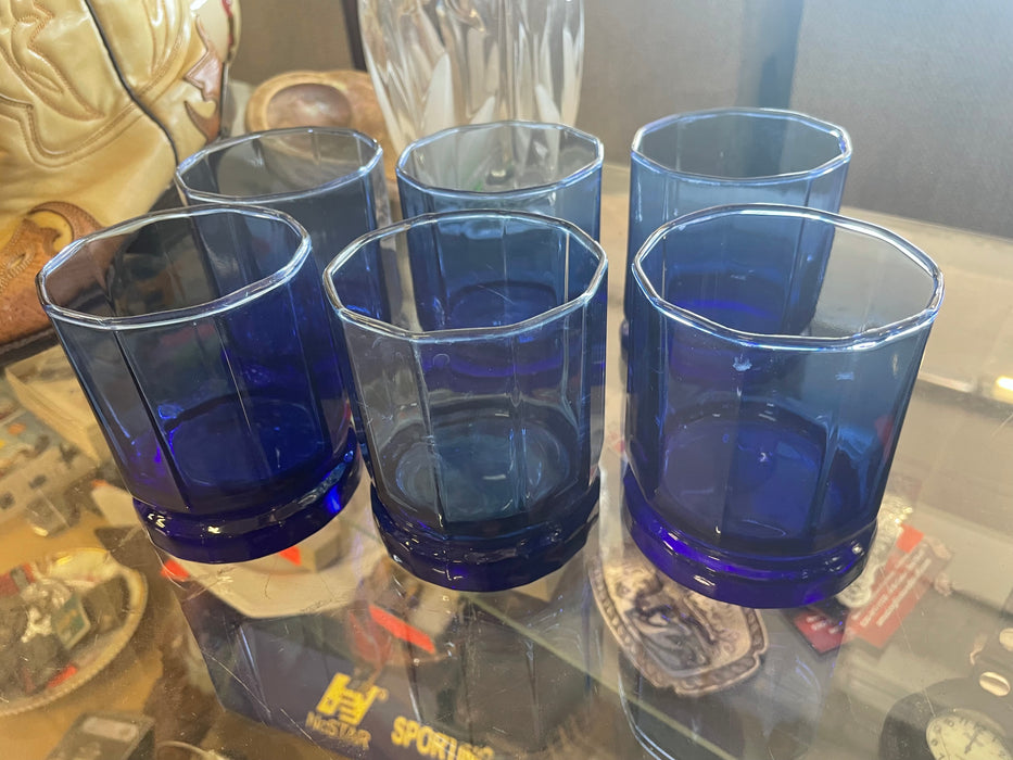 Set of 6 cobalt blue cups 32837