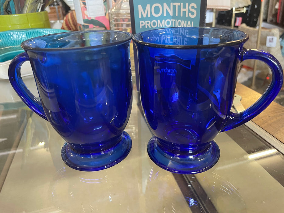 Set of 2 cobalt blue mugs 32838