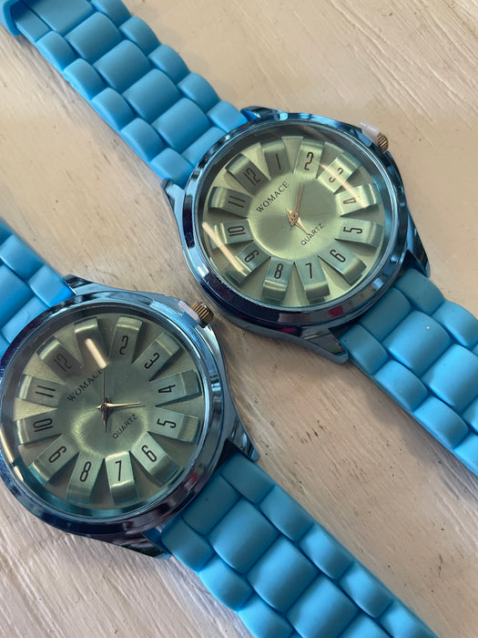 Cdybox blue silicone band watch 32841