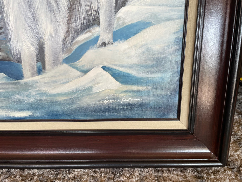 Mountain Majesty shaggy mountain goat framed oil painting signed by Diane Eastman 32859