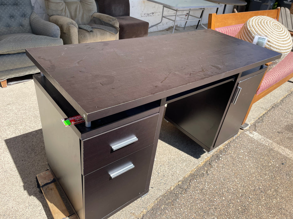 Modern black desk with 2 drawers one door 32861