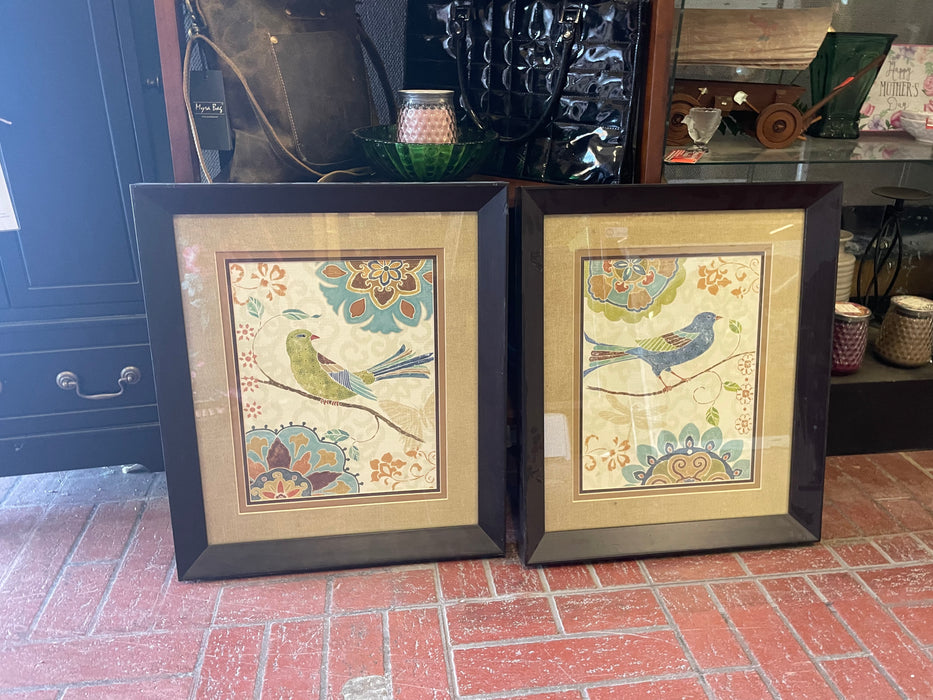 Framed and matted Easter Tales Birds print set of 2 32912