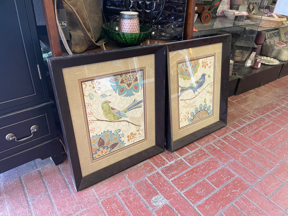 Framed and matted Easter Tales Birds print set of 2 32912