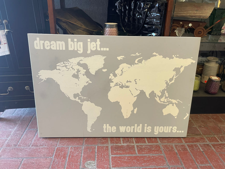 Dream big map decor sign 32920