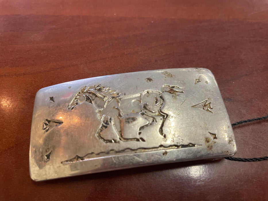 Running horse belt buckle 31714