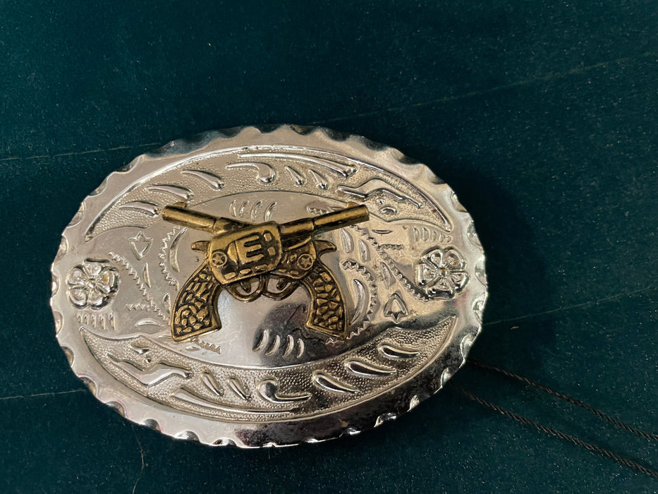 Western pistol belt buckle 31763