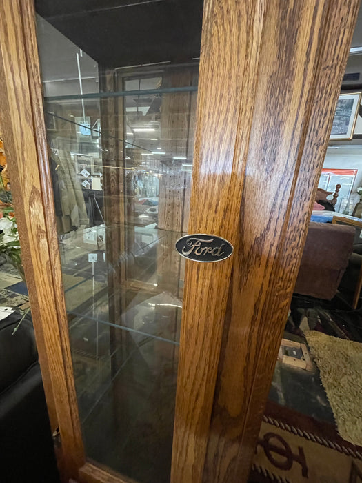 Wood curio beveled glass cabinet 33323