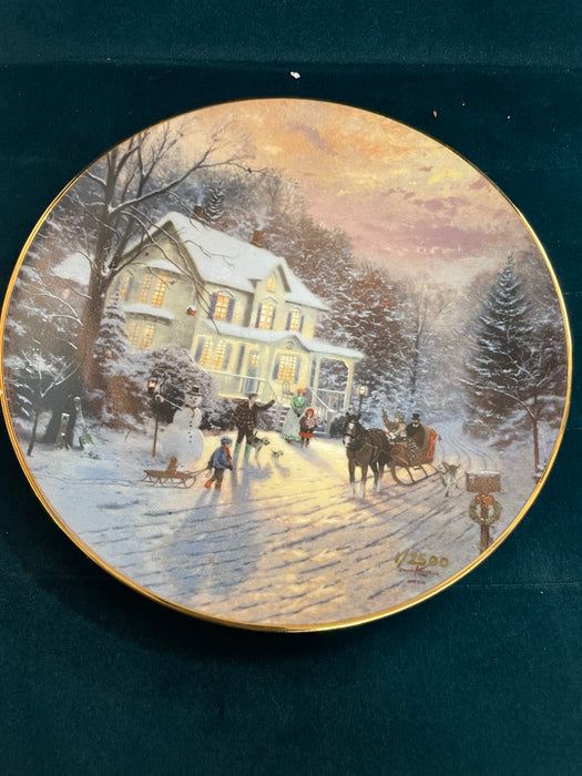 "Sleighride Home" Thomas Kinkade collectors plate 33329