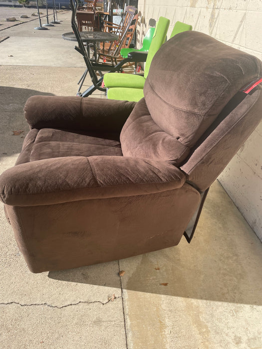 Dark brown upholstered power electric recliner chair 33372