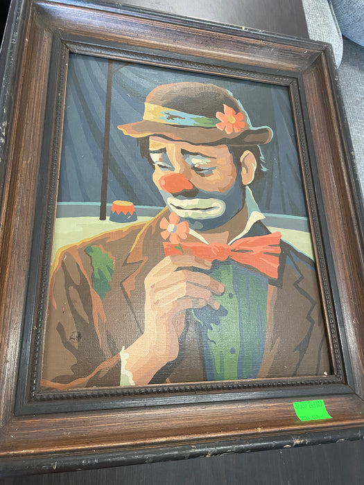 Vintage 1969 Emmett Kelly "Sad Clown" framed picture 32733