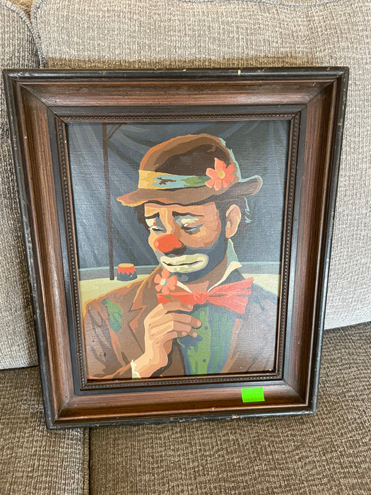 Vintage 1969 Emmett Kelly "Sad Clown" framed picture 32733