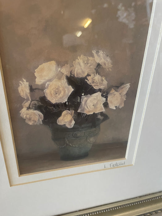 White rose by L. Eastwood framed and matted picture 32768