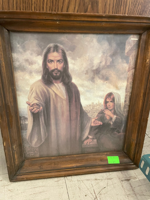 Jesus with woman print framed picture 32790