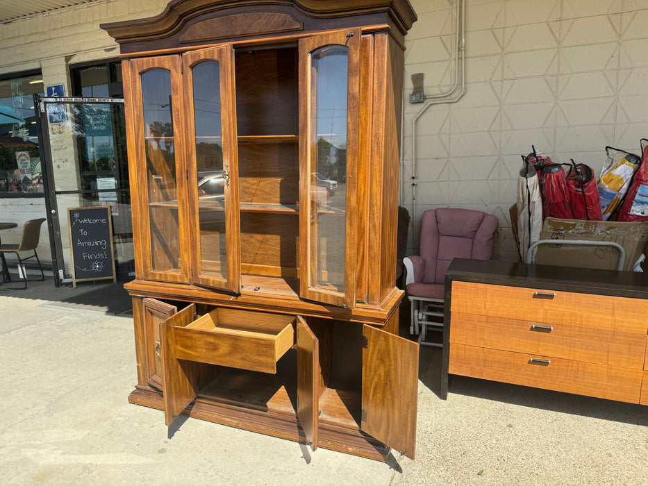 6-door 1 drawer lighted china cabinet hutch 2 piece 32562