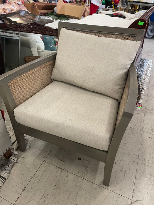 Haze/cane fabric upholstered arm/easy chair 33233