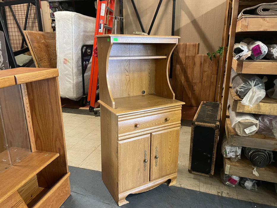 Microwave cabinet with upper shelving 33255