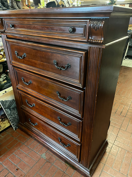 5 drawer chest of drawers mahogany finish 33298