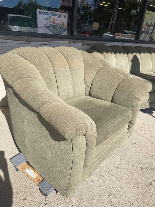 Easy chair upholstered sage green 33032