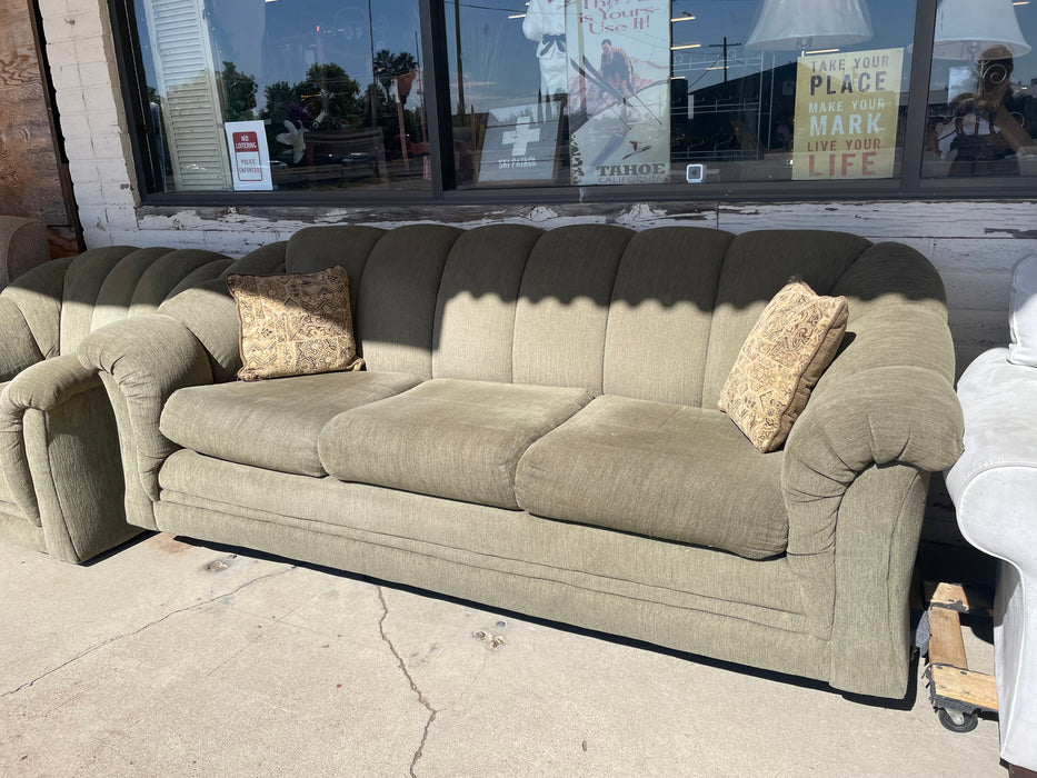 Upholstered sage green sofa 33031