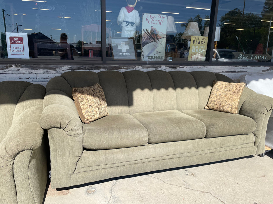 Upholstered sage green sofa 33031