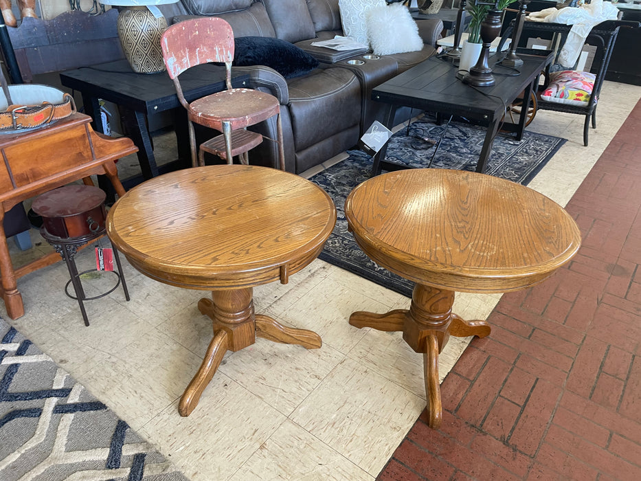 Wood round end tables 33046