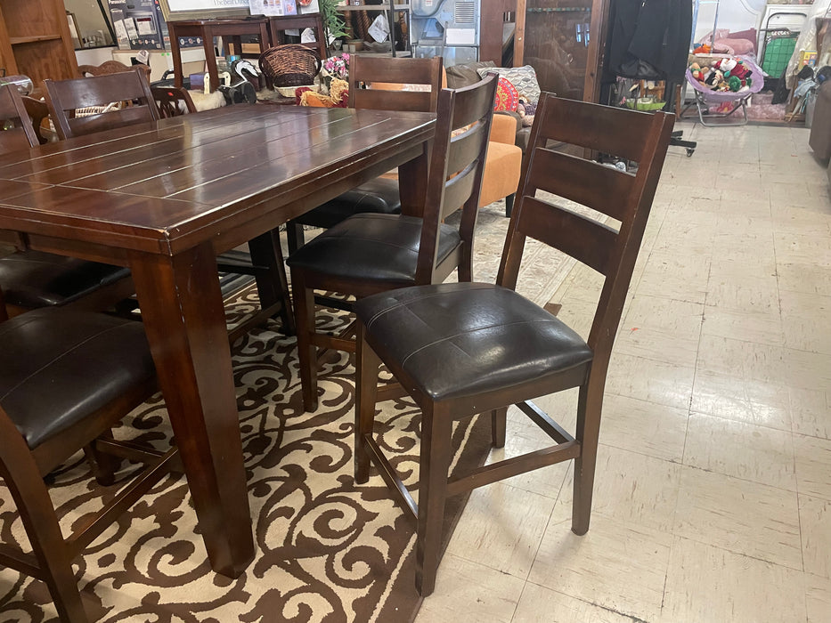 Larchmont collection counter height dining table w/ leaf, 6 chairs 33030