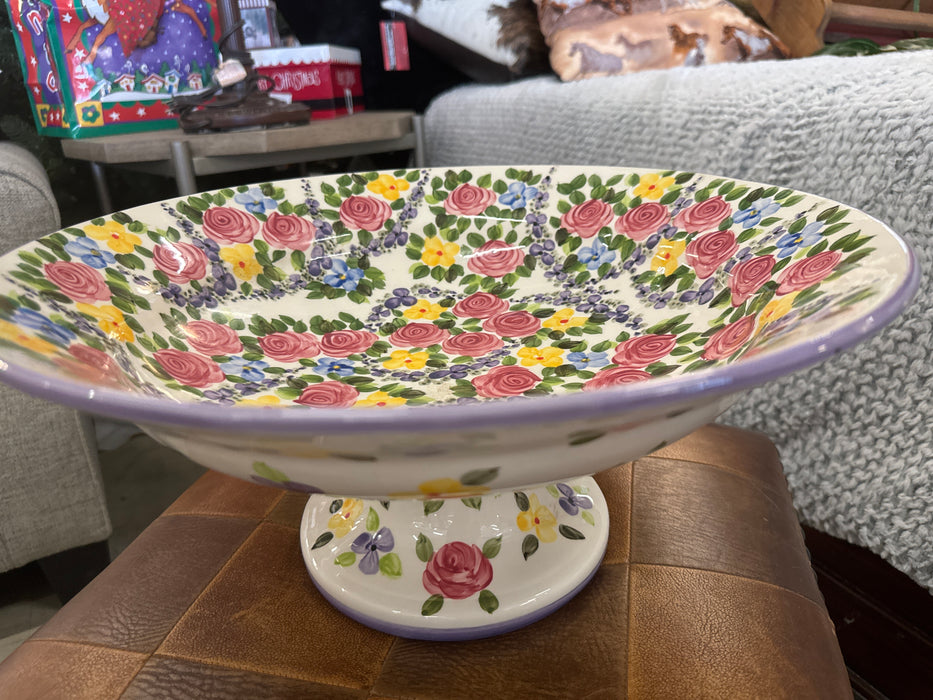 Spring Chintz footed pedestal bowl 33073