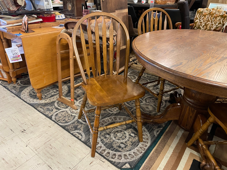 Wood kitchen or dining table w/ leaf and 4 chairs 5pc set 33150