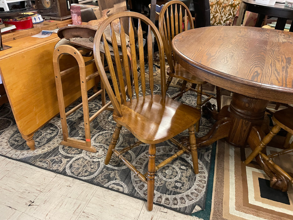 Wood kitchen or dining table w/ leaf and 4 chairs 5pc set 33150