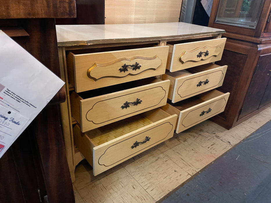 French Provincial 6 drawer dresser 33157