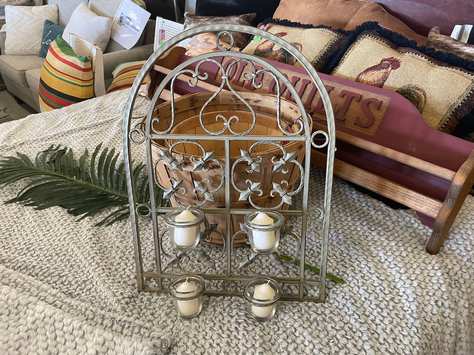 Metal wall 4 candle holder 33003