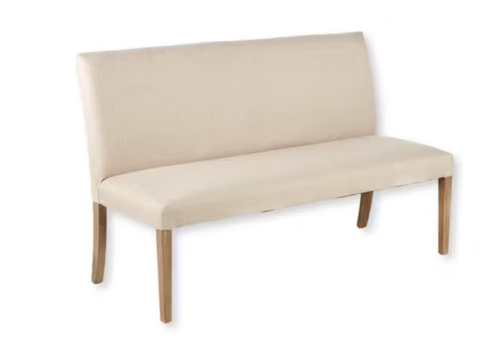 Megan long upholstered dining bench cream by Nest Home Collections NEW NE-1615075