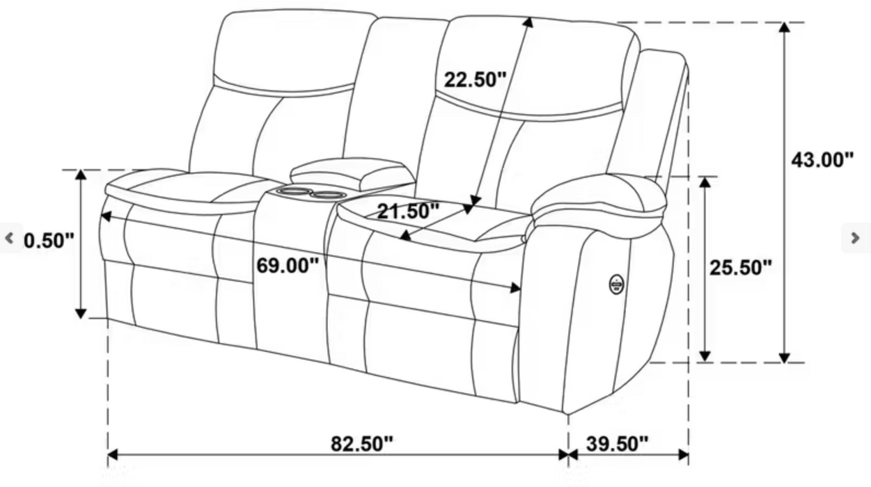 Sycamore Power Reclining Leatherette Sectional Sofa/Couch Brown NEW CO-610190P