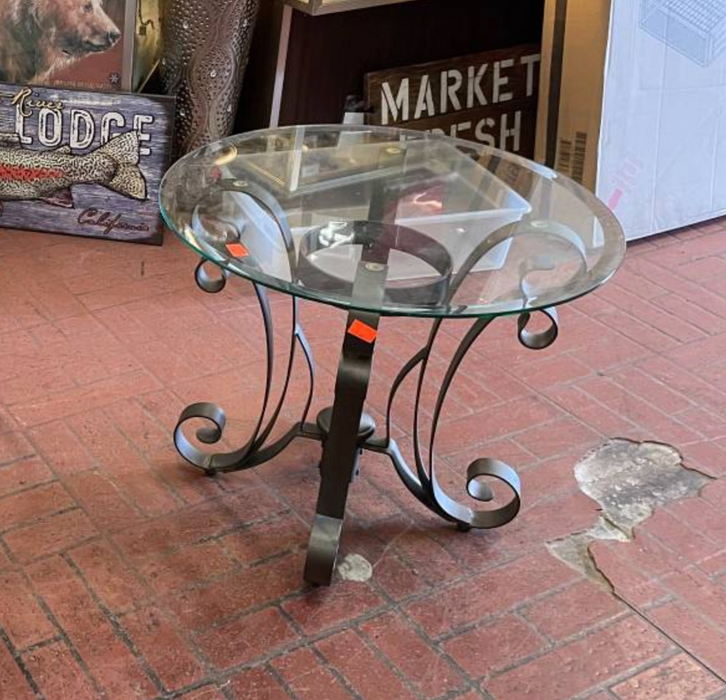 Beveled glass side end table 31929