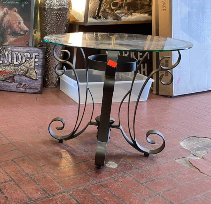 Beveled glass side end table 31929