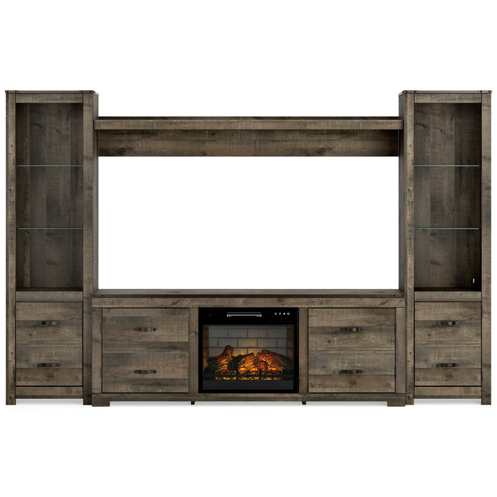 Trinell 4-Piece Entertainment Center with Electric Fireplace