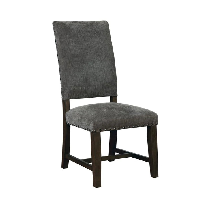 Twain parsons chairs wood fabric warm grey finish NEW CO-109142