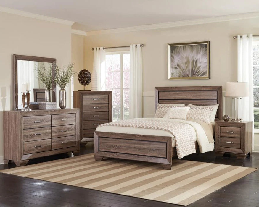 Kauffman bed gray brown queen NEW CO-204191Q